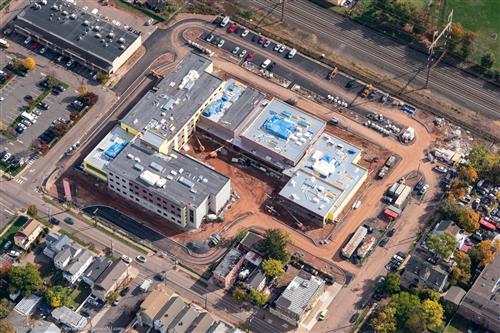   Aerial Shots of Blanquita Valenti Community School Construction Project.